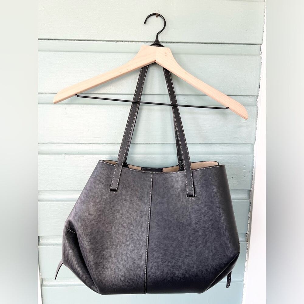 Polène Black Leather Tote Bag - Picture 3 of 14